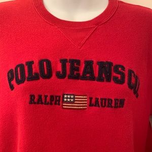 Vintage red Ralph Lauren polo jeans sweatshirt